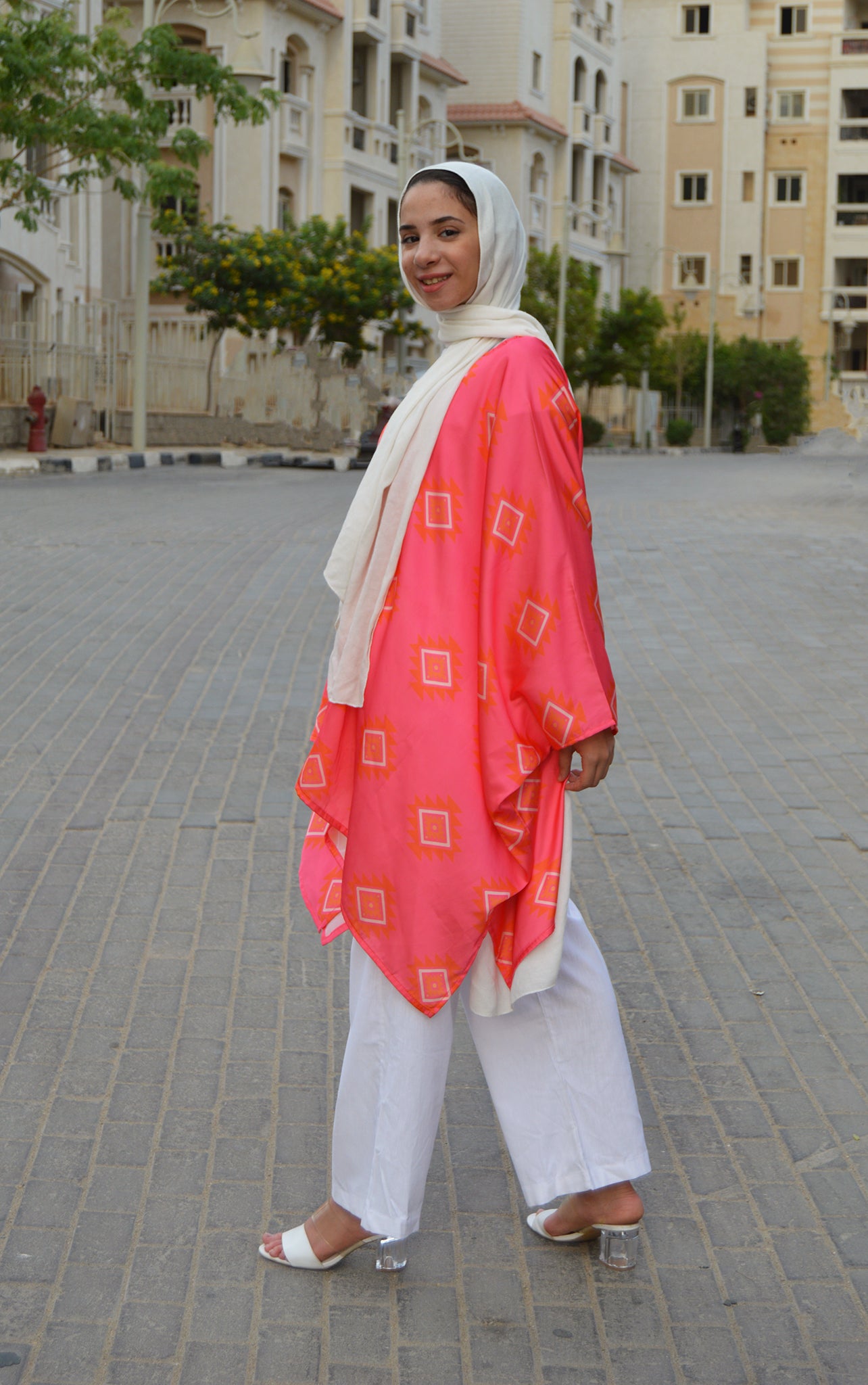 Hot pink poncho
