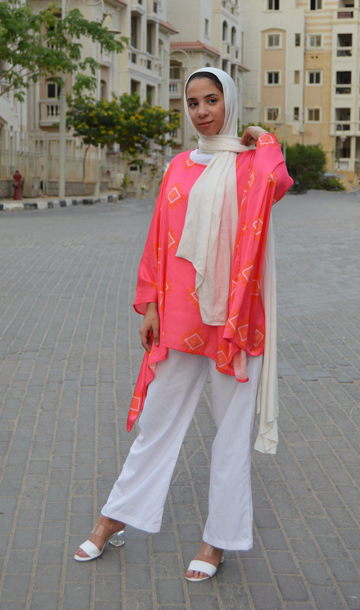 Hot pink poncho