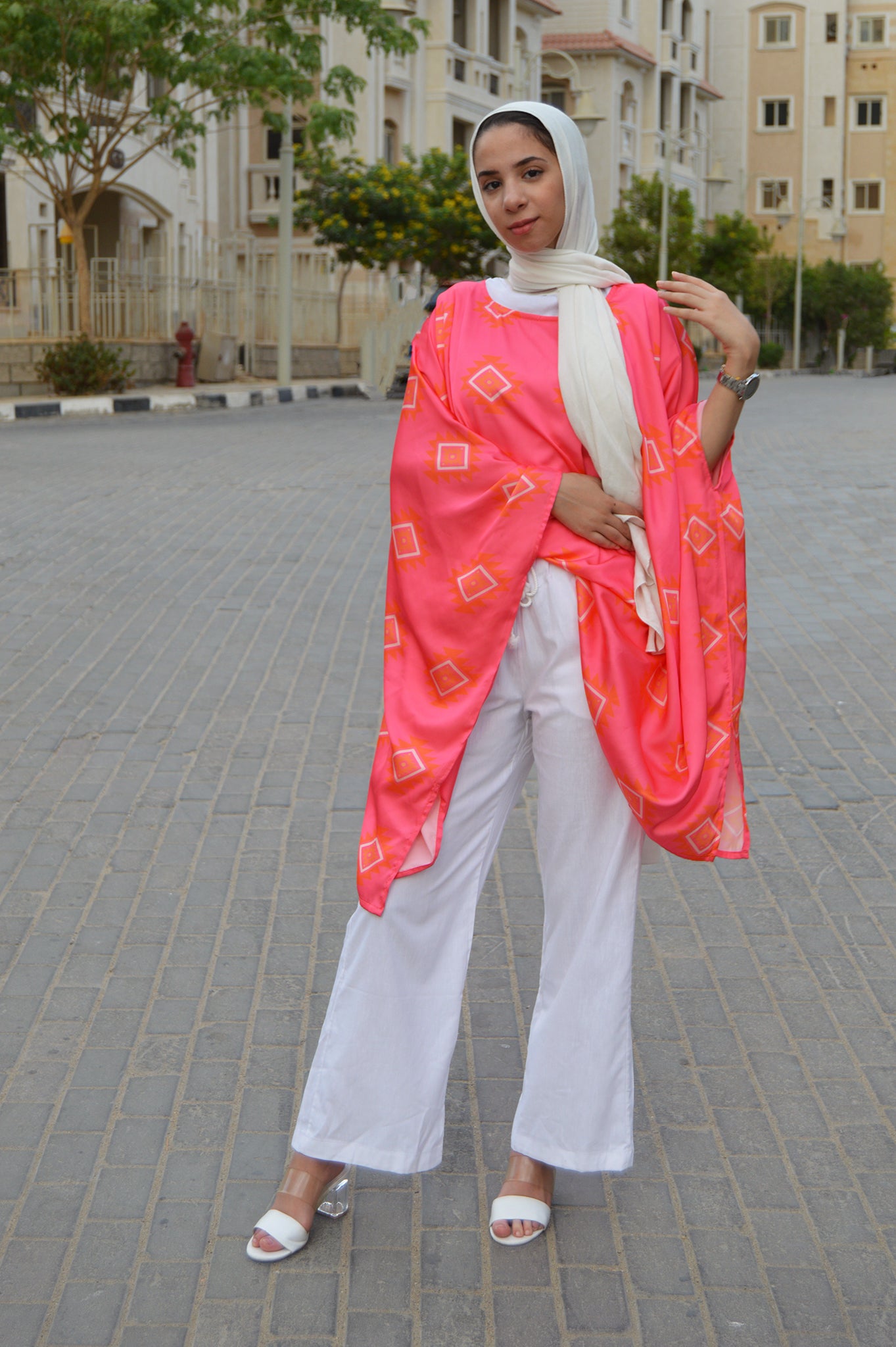 Hot pink poncho