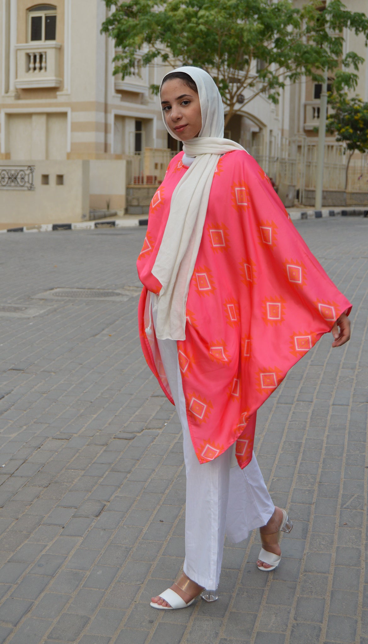 Hot pink poncho
